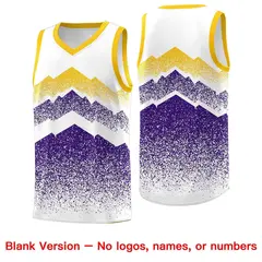 White Purple Mountain Fade Gradient Basketball Jersey 6