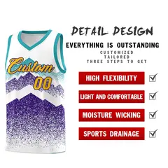 White Purple Mountain Fade Gradient Basketball Jersey 2