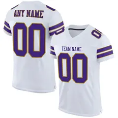 White Purple-Old Gold Classic Mesh Authentic Football Jersey 1