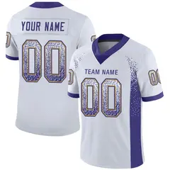 White Purple-Old Gold Drift Fashion Mesh Football Jersey 1