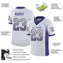 White Purple-Old Gold Drift Fashion Mesh Football Jersey 2