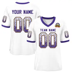 White Purple-Old Gold Drift Fashion Mesh Football Jersey