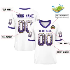 White Purple-Old Gold Drift Fashion Mesh Football Jersey 2