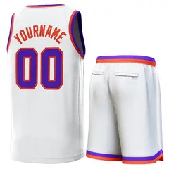 White Purple-Orange Classic Sets Basketball Jersey 3