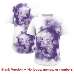 White Purple Orange Skeleton Graffiti Baseball Jersey 8