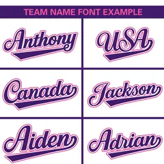 White Purple-Pink Color Block Authentic Baseball Jersey 3