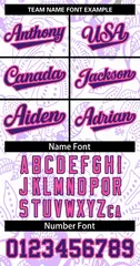 White Purple-Pink Graffiti Leaves Authentic Baseball Jersey 3