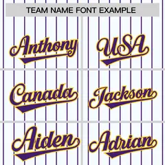 White Purple Pinstripe Raglan Varsity Letterman Baseball Jacket 3