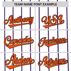 White Purple Pinstripe Two-tone Side Baseball Jersey 3