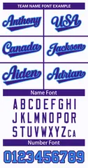 White Purple-Powder Blue Classic Hockey Jersey 3
