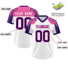 White Purple Raglan Authentic Football Jersey 2