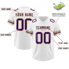 White Purple Retro Sleeve Line Authentic Football Jersey 2