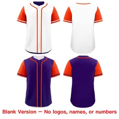 White Purple Reversible Raglan Baseball Jersey 9