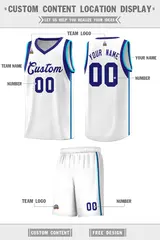 White Purple Sleeve Color Blocking Classic Basketball Jersey 2