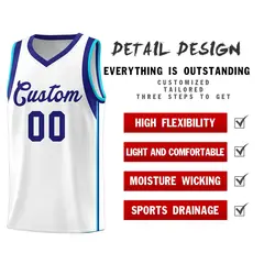 White Purple Sleeve Color Blocking Classic Basketball Jersey 5