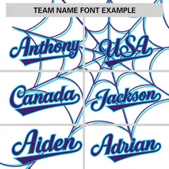White Purple Spider Web Raglan Authentic Baseball Jersey 3