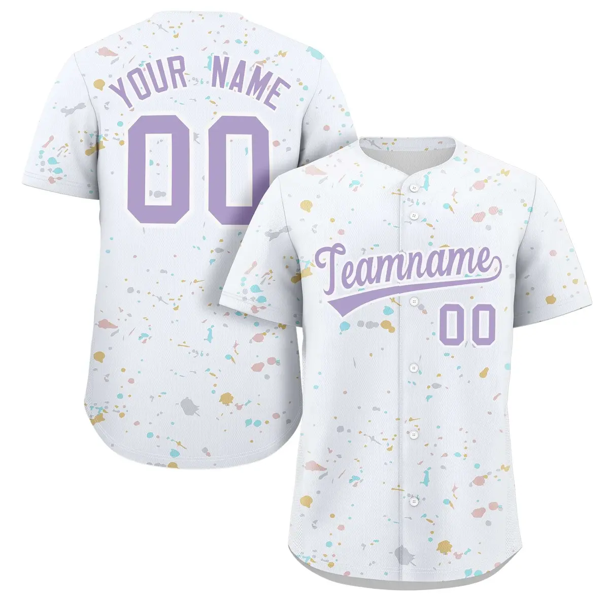 White Purple Splash Graffiti Baseball Jersey