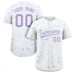 White Purple Splash Graffiti Baseball Jersey 1