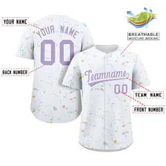 White Purple Splash Graffiti Baseball Jersey 2