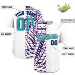 White Purple Split Tribal Baseball Jersey 2