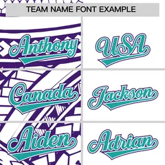 White Purple Split Tribal Baseball Jersey 3