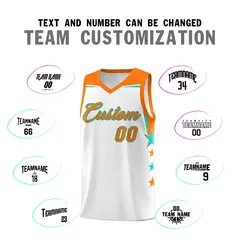 White Purple Star Color Block Two Tone Side Basketball Jersey 4