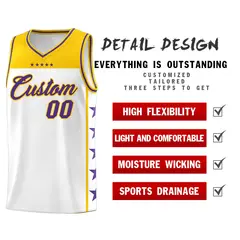 White Purple Star Pattern Team Basketball Jersey 2