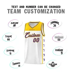 White Purple Star Pattern Team Basketball Jersey 4