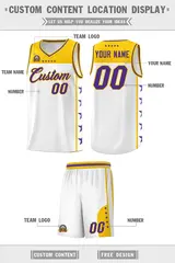 White Purple Star Pattern Team Basketball Jersey 5