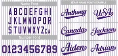 White Purple Stripe Fashion Authentic Baseball Jersey 3