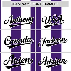 White Purple Stripe Two-Button Softball Jersey 3