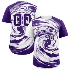 White Purple Swirl Graffiti Baseball Jersey