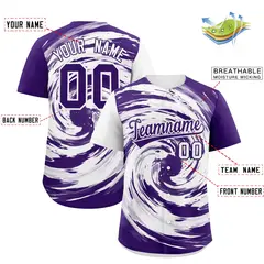 White Purple Swirl Graffiti Baseball Jersey 2