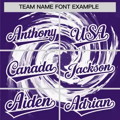 White Purple Swirl Graffiti Baseball Jersey 3