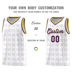 White Purple Trailblazer Dot Pattern Basketball Jersey 3