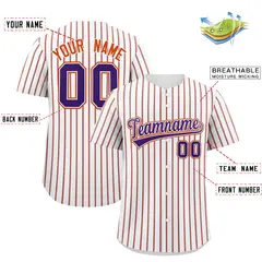 White Purple Tricolor Stripe Fashion Baseball Jersey 2