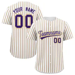 White Purple Tricolor Stripe Fashion Baseball Jersey 1
