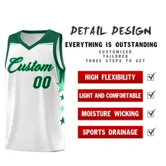 White Purple Two Tone Side Star Color Block Basketball Jersey 2