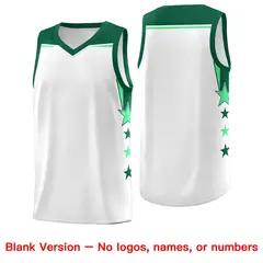 White Purple Two Tone Side Star Color Block Basketball Jersey 6