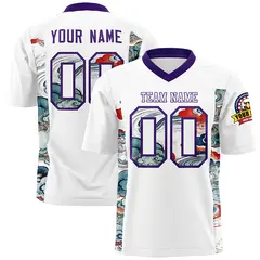 White Purple Ukiyo-e Auspicious Clouds Graffiti Football Jersey 1