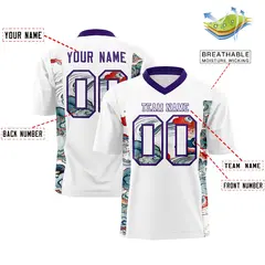 White Purple Ukiyo-e Auspicious Clouds Graffiti Football Jersey 2