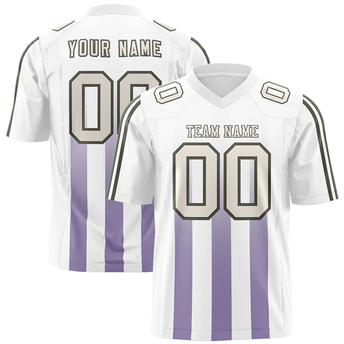 White Purple Vertical Fine Stripe Gradient Football Jersey