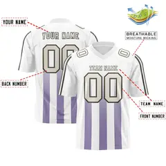 White Purple Vertical Fine Stripe Gradient Football Jersey 2