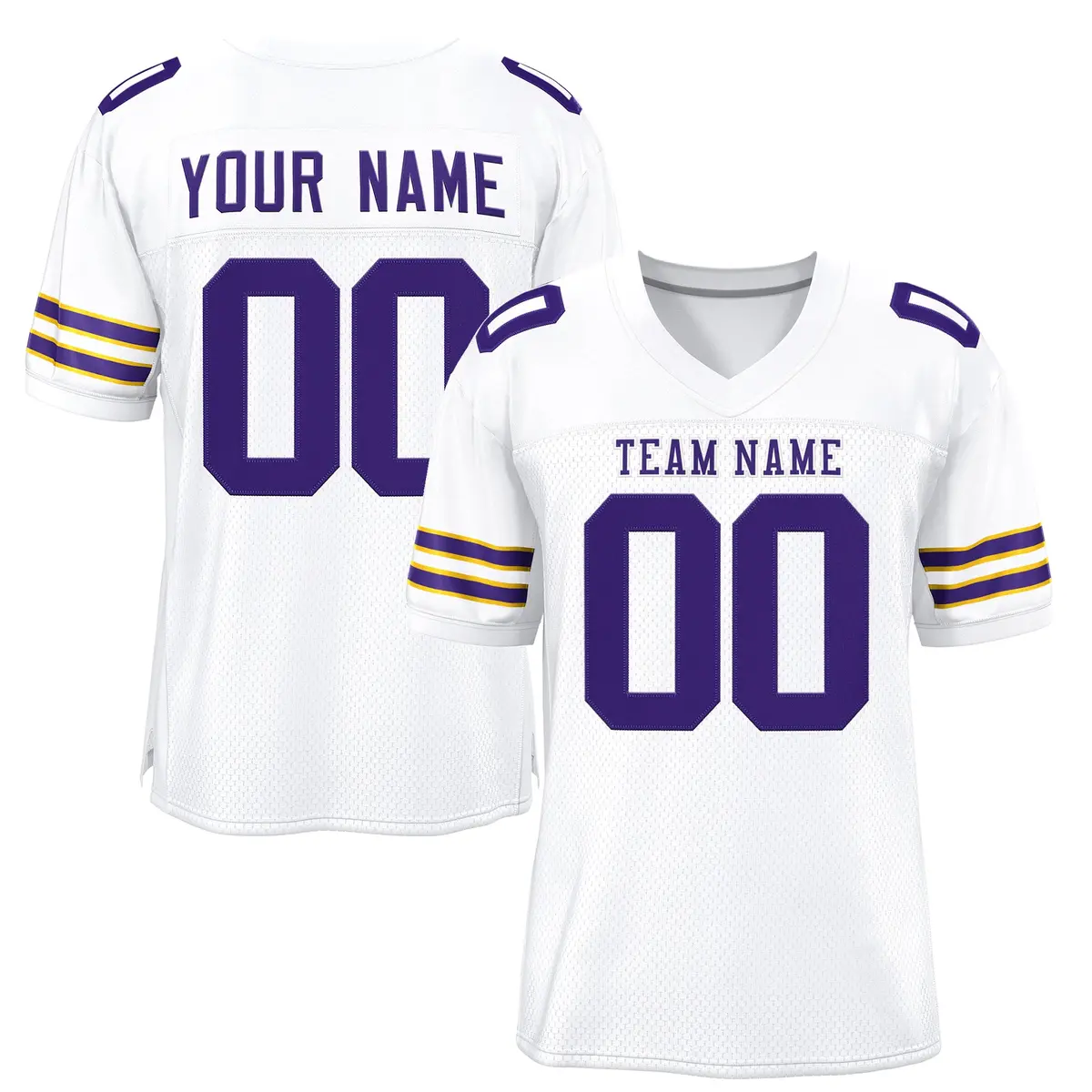 White Purple-White Classic Mesh Authentic Football Jersey