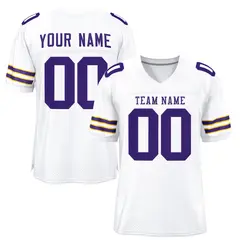 White Purple-White Classic Mesh Authentic Football Jersey 1