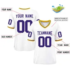 White Purple-White Classic Style Authentic Football Jersey 2