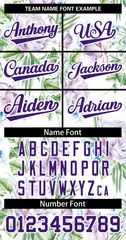 White Purple-White Graffiti Flower Authentic Baseball Jersey 3