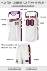 White Purple-Yellow Classic Sets Basketball Uniform Jersey 2