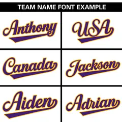 White Purple-Yellow Side Two-Tone Authentic Baseball Jersey 3