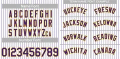 White Purple-Yellow Stripe Authentic Fashion Baseball Jersey 3